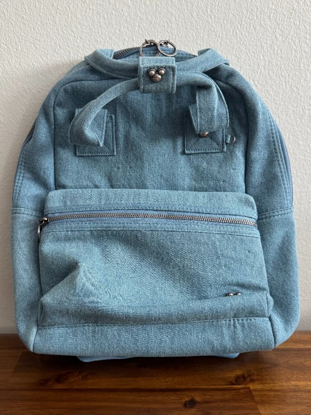 Disney Parks Mickey Mouse Denim Pin Trading Flair Backpack